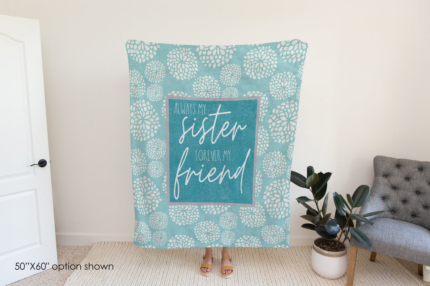 Always My Sister Forever My Friend Blanket-Luxe Palette