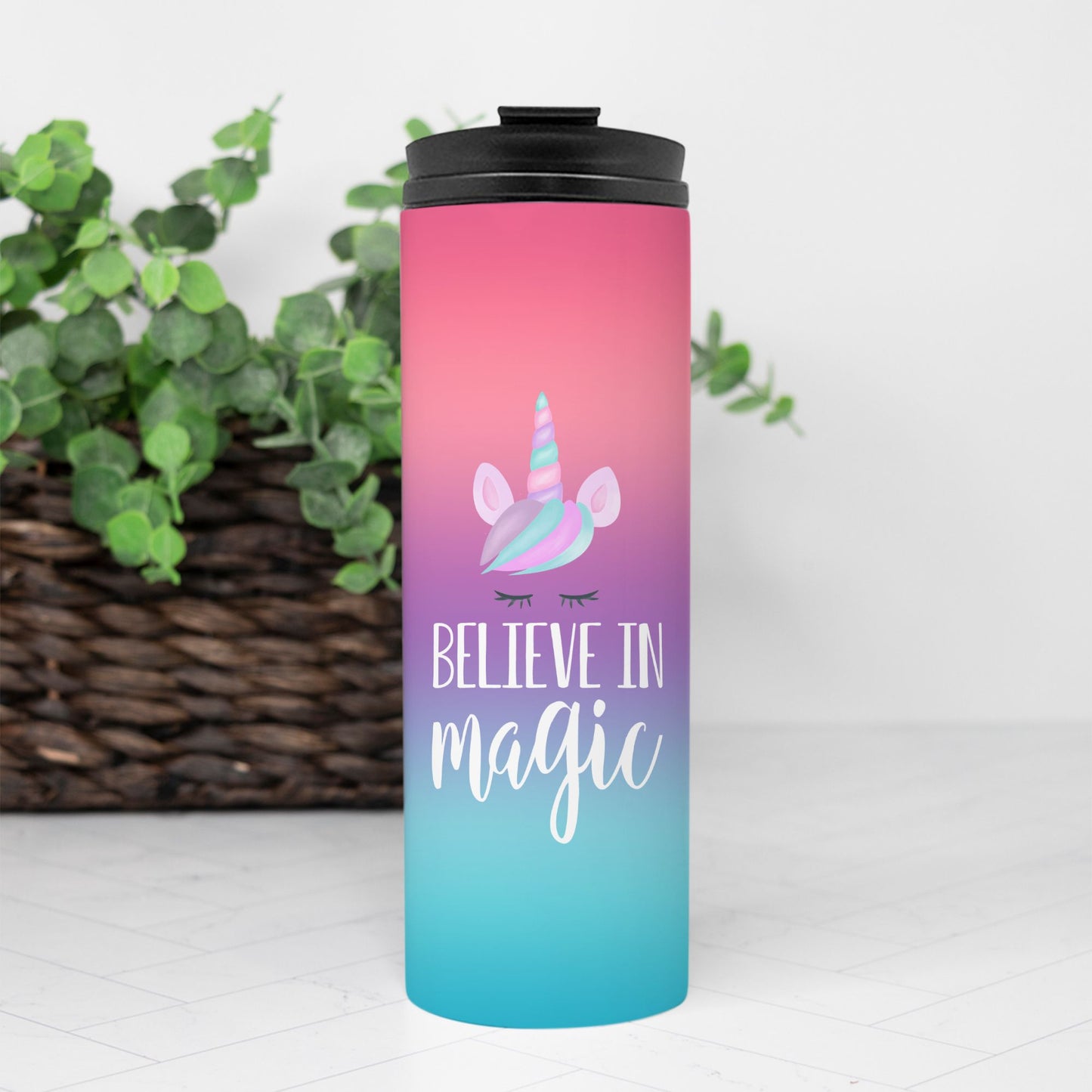 Believe in Magic Unicorn Thermal Travel Tumbler | 16oz Stainless Steel-Luxe Palette