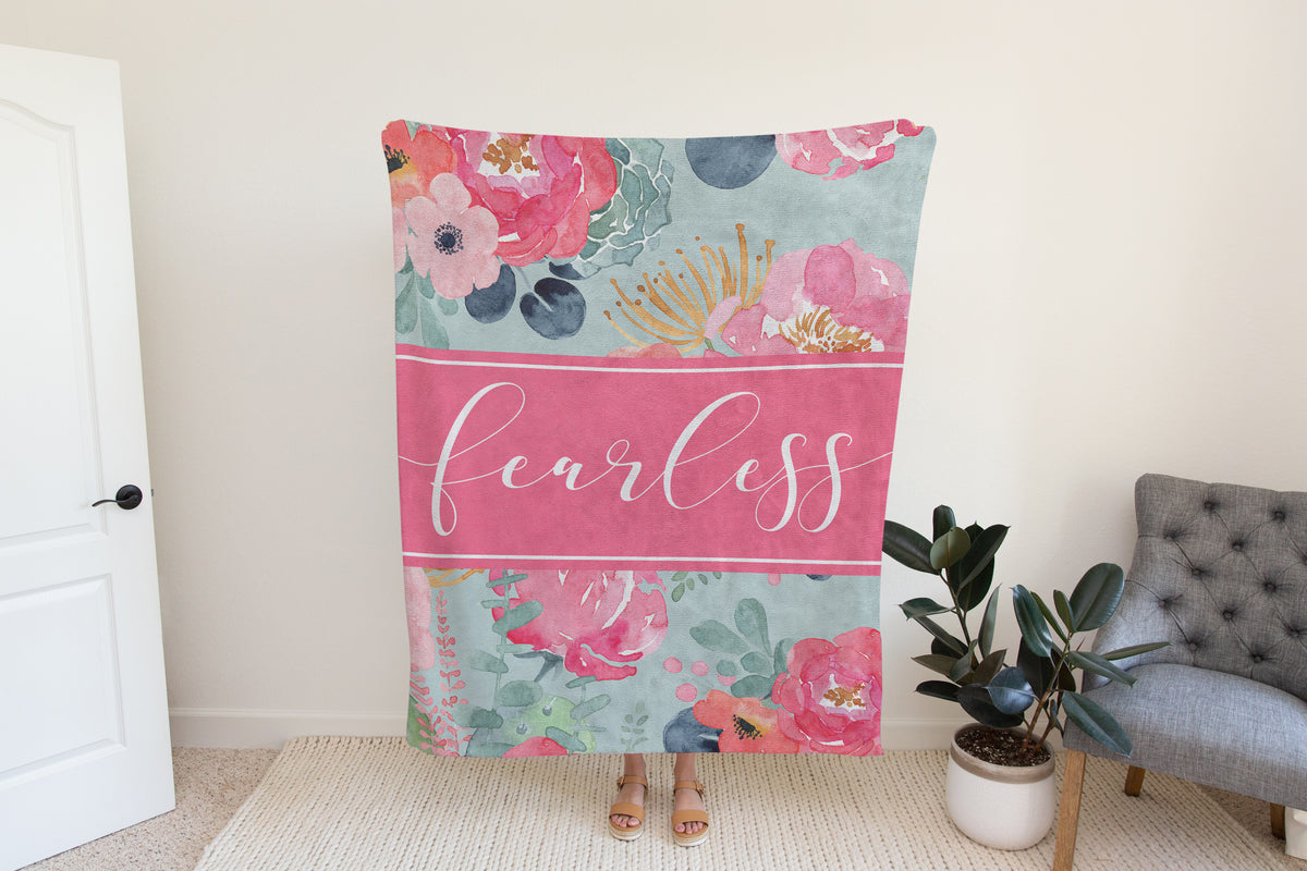 Fearless Floral Inspirational Blanket for Women-Luxe Palette