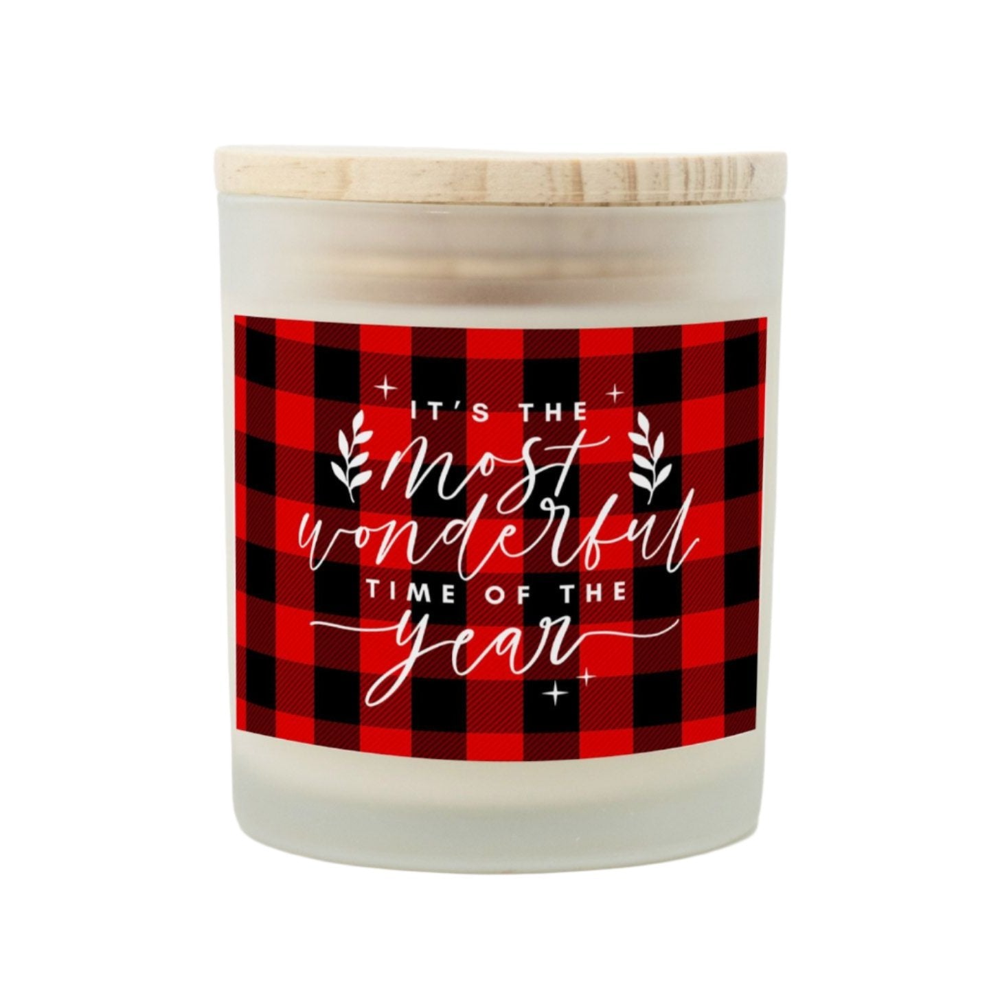 It’s the Most Wonderful Time of the Year Christmas Candle | Red Buffalo Plaid, 11oz Hand-Poured Soy Wax | Christmas Decor & Holiday Party Gift-Luxe Palette