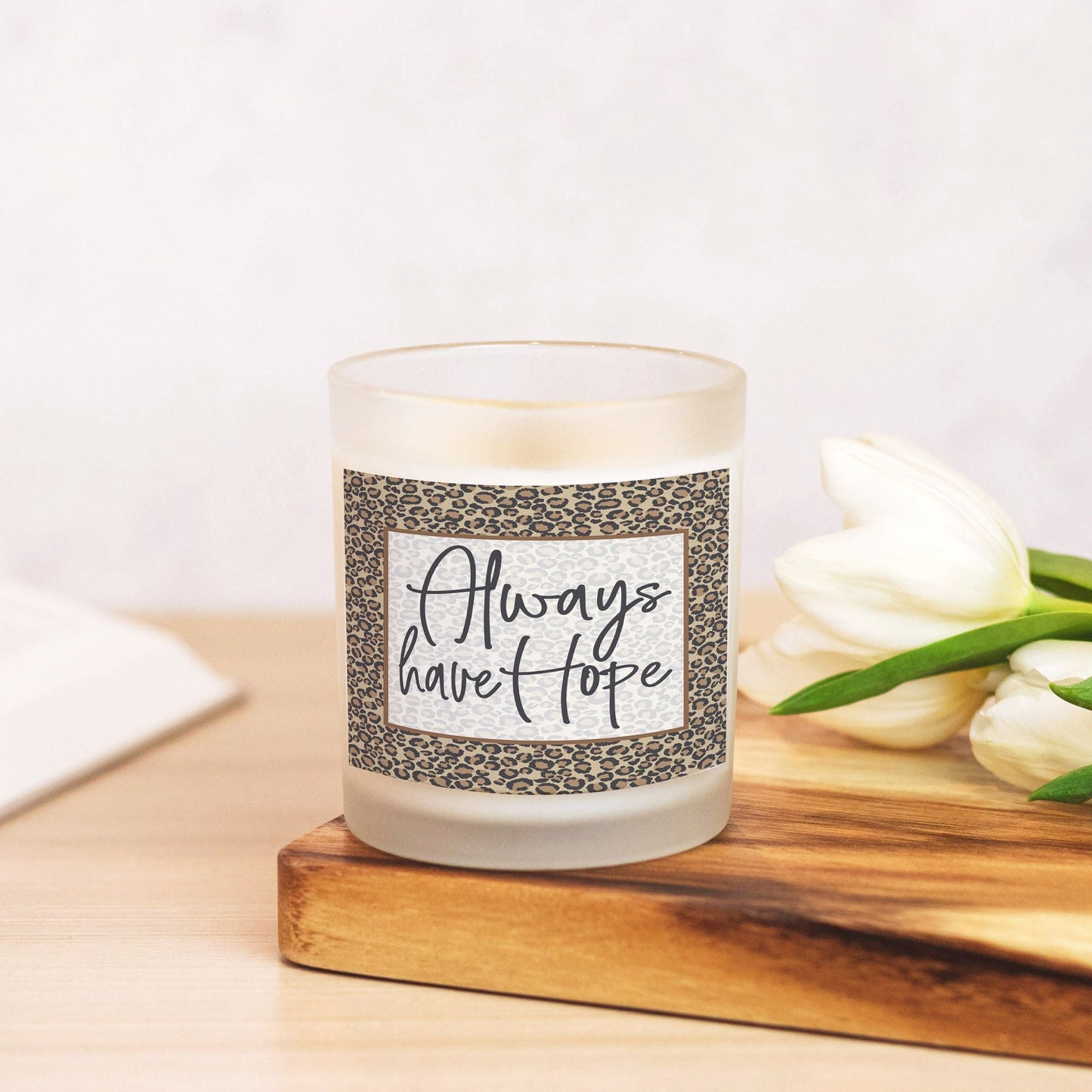 Leopard Print Always Have Hope Jar Candle-Luxe Palette