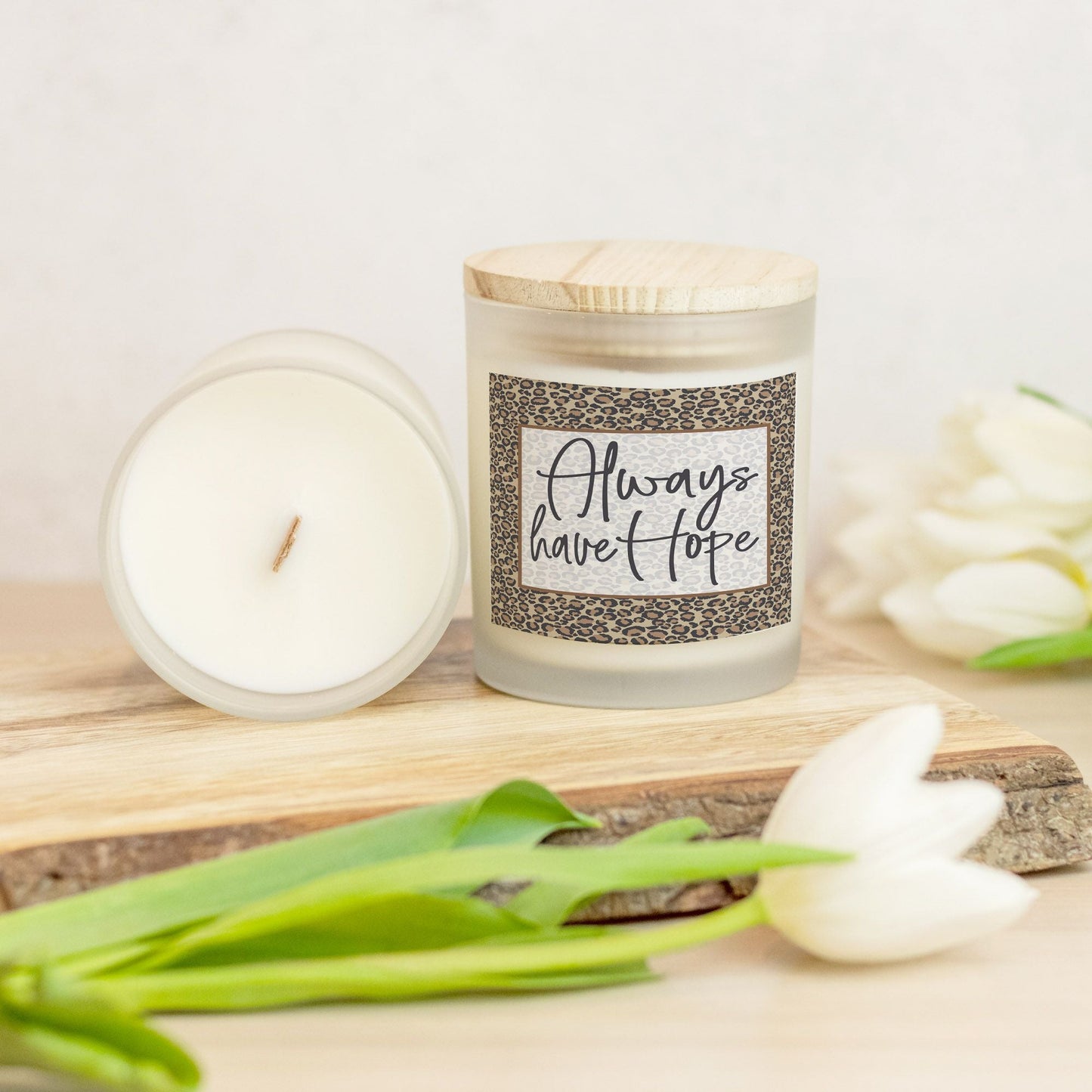 Leopard Print Always Have Hope Jar Candle-Luxe Palette