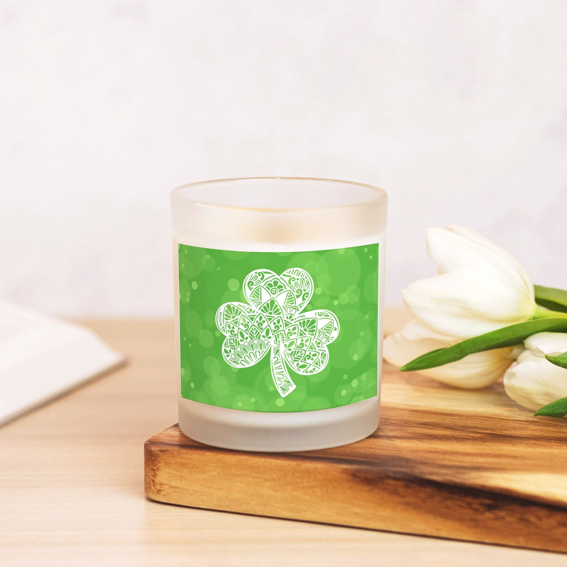 St Patricks Day Shamrock Mandala Scented Candle-Luxe Palette