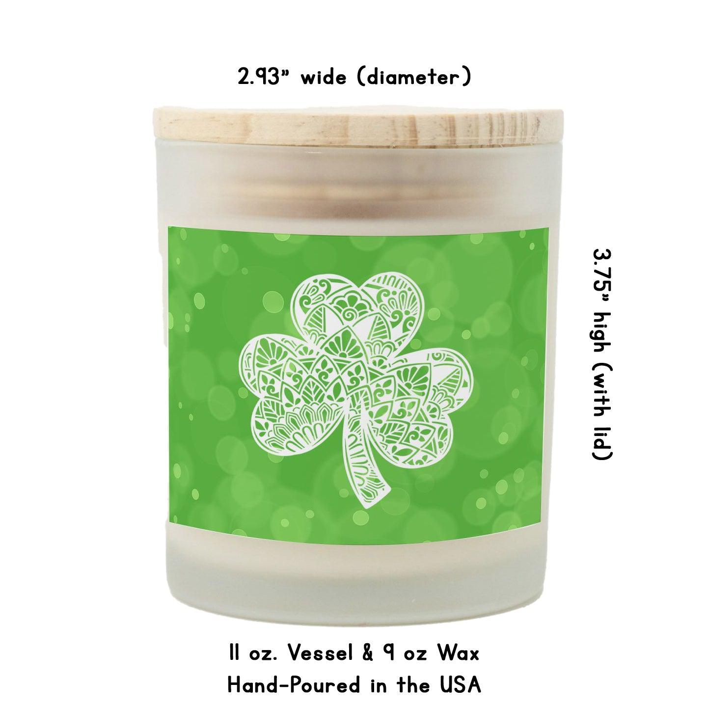 St Patricks Day Shamrock Mandala Scented Candle-Luxe Palette