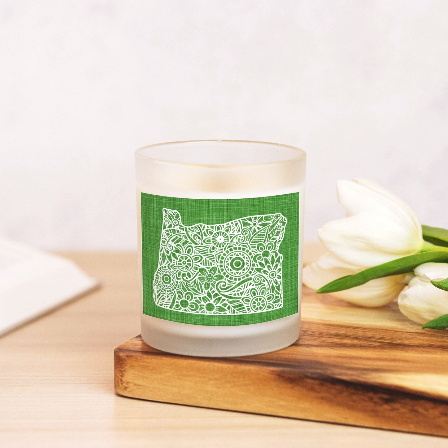 State Mandala Candle with Purple Background | Hand-Poured Soy Wax | 50 States Available | Eco-Friendly Gift for Housewarming, College Students-Luxe Palette