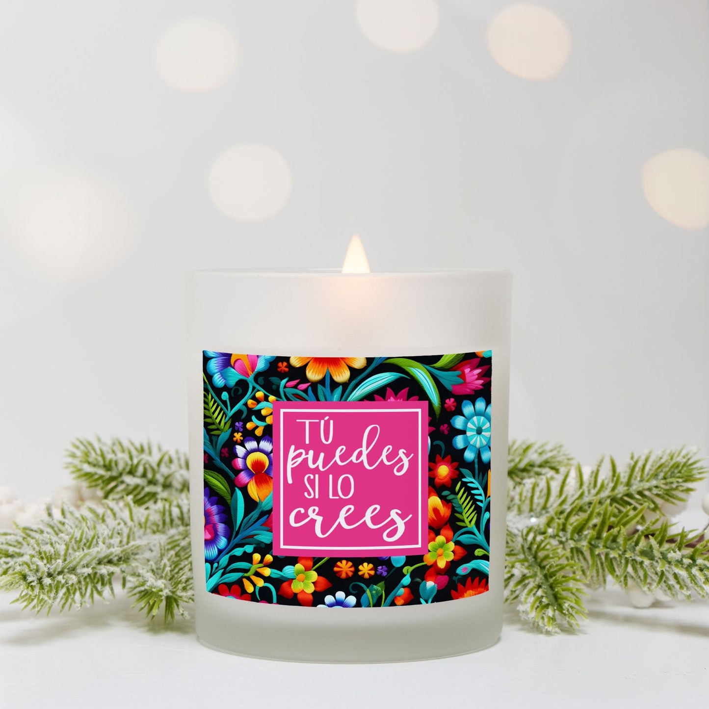 Tú Puedes Si Lo Crees Inspirational Candle | Motivational Gift, Vela Inspiracional, Positive Affirmation for Hispanic & Latino Culture-Luxe Palette