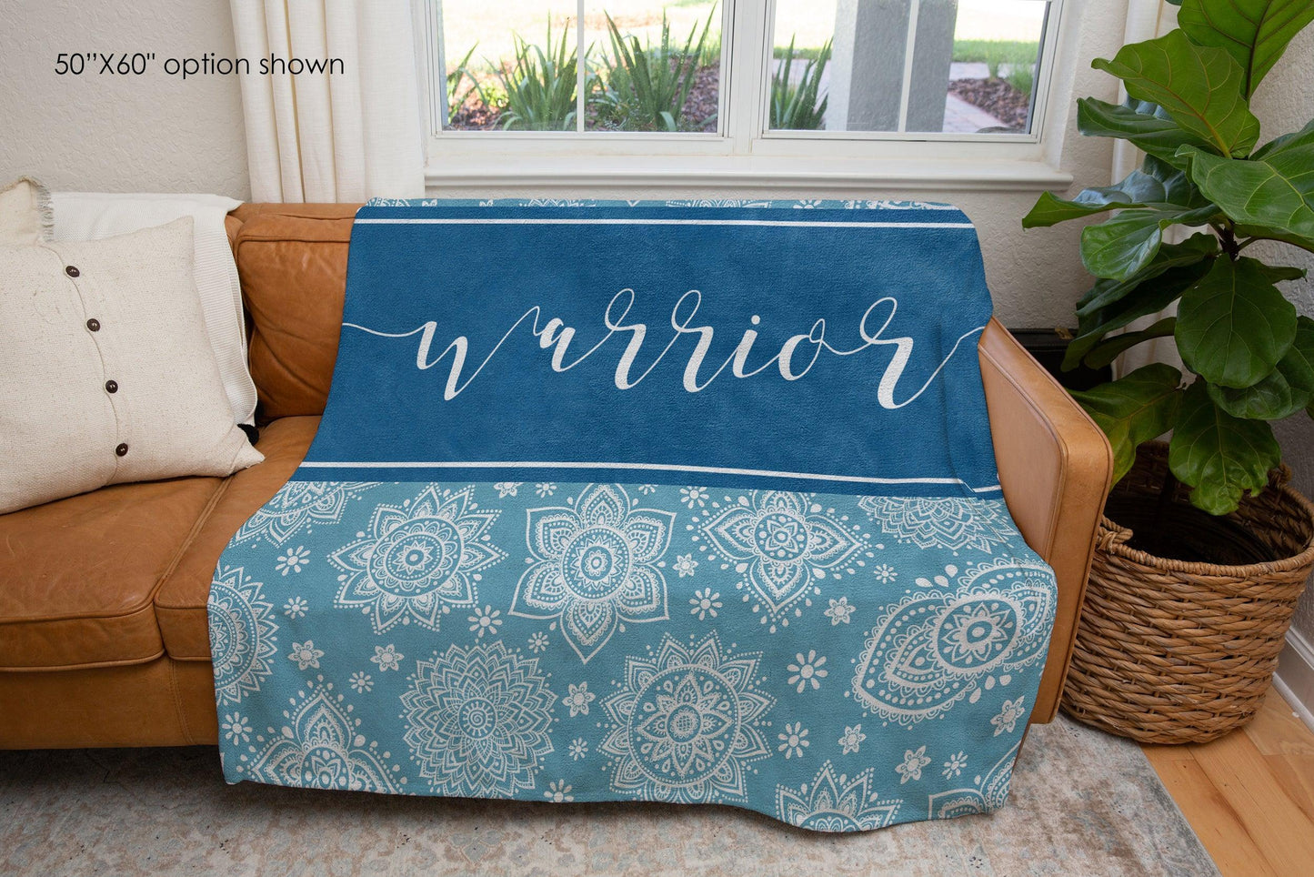 Warrior Mandala Inspirational Quote Blanket-Luxe Palette