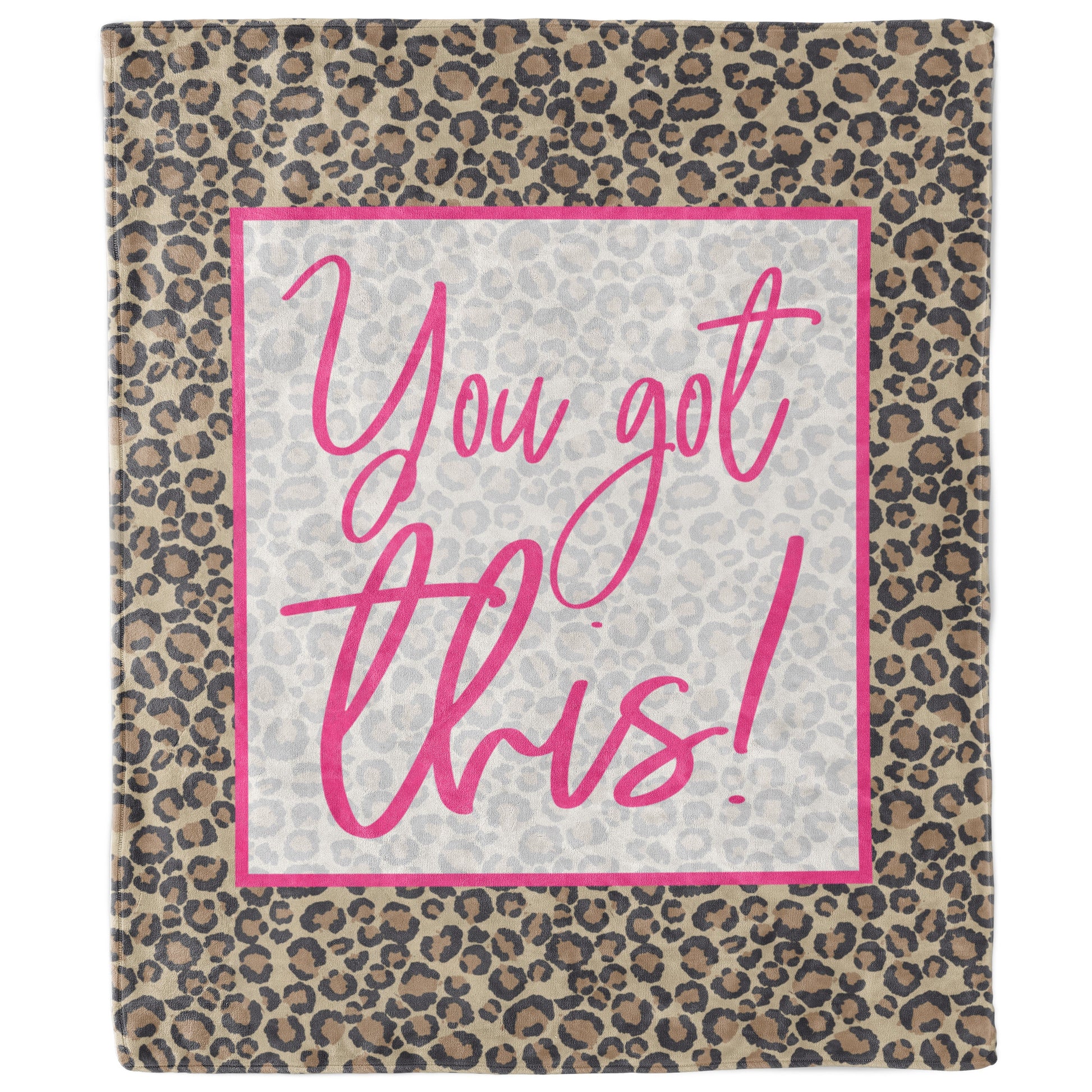 You Got This Leopard Print Inspirational Blanket | Positive Affirmations Blanket-Luxe Palette