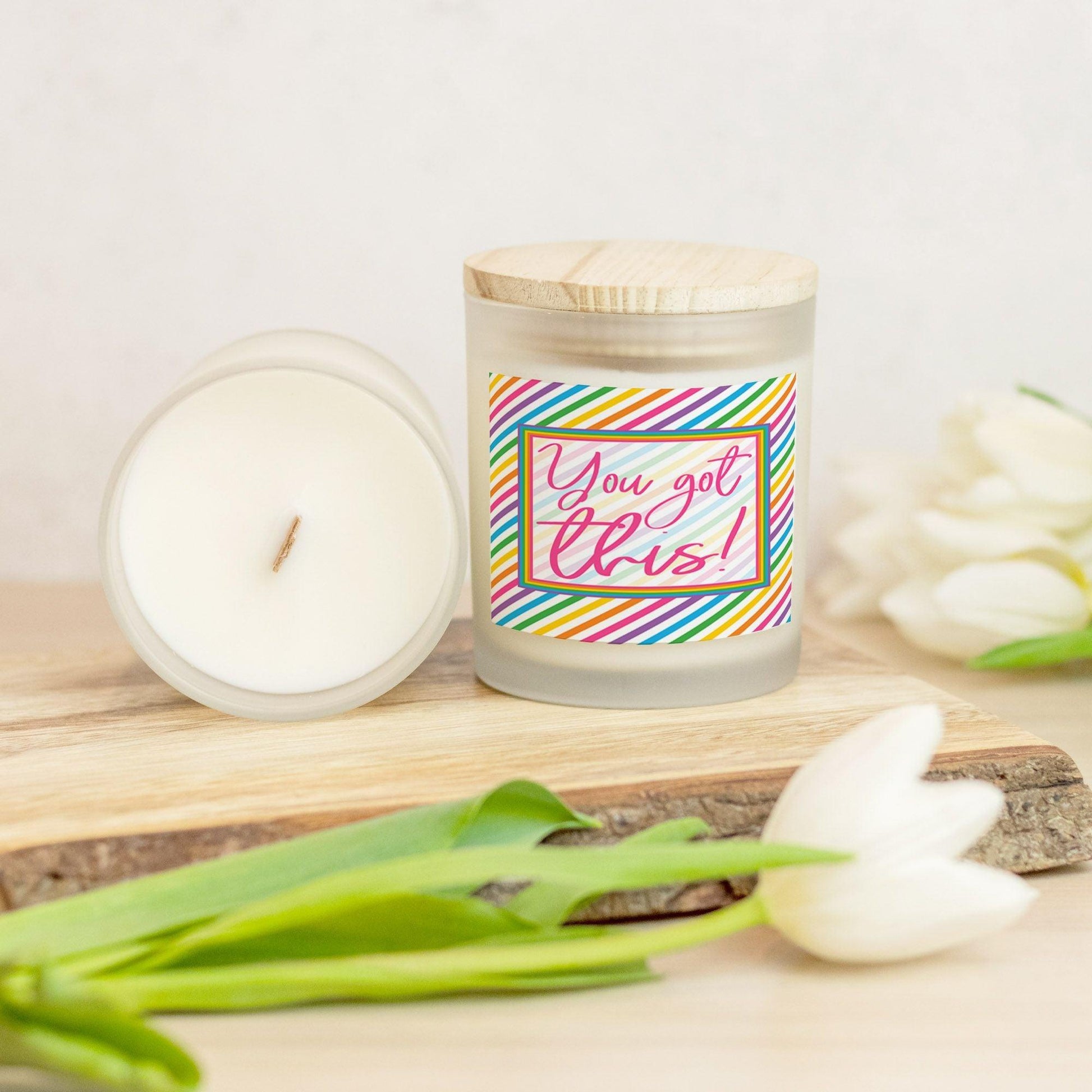You Got This Rainbow Striped Inspirational Candle-Luxe Palette