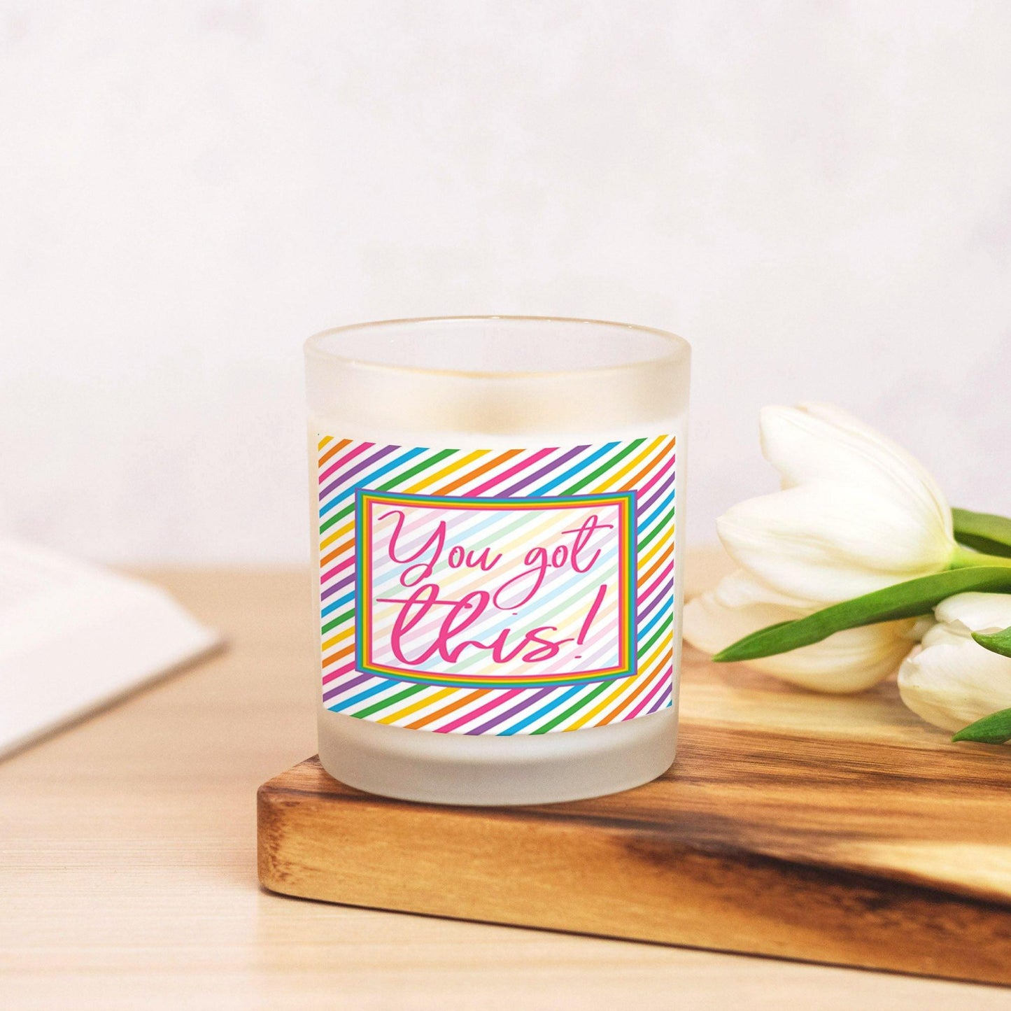 You Got This Rainbow Striped Inspirational Candle-Luxe Palette