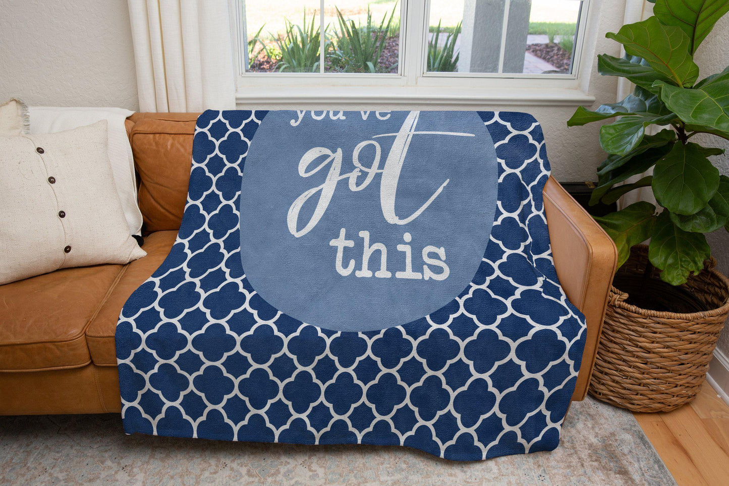 You've Got This Quatrefoil Blanket in Blue-Luxe Palette