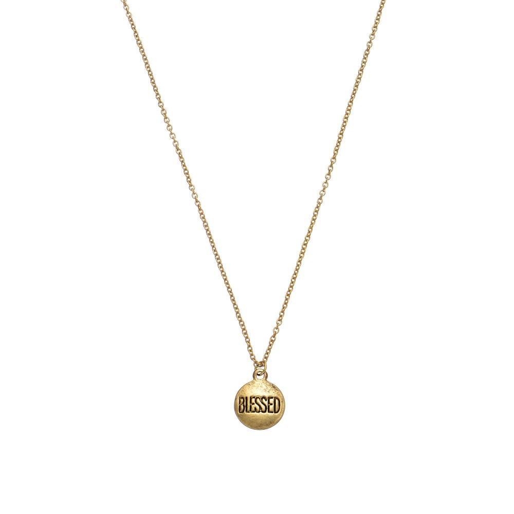 Blessed Inspirational Pendant Necklace - Gold-Luxe Palette
