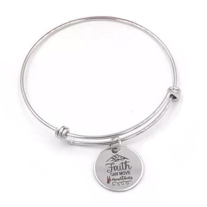 Faith Can Move Mountains Inspirational Charm Bracelet-Luxe Palette