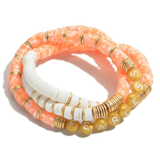 Fearless Stacked Inspirational Bracelet Set-Luxe Palette