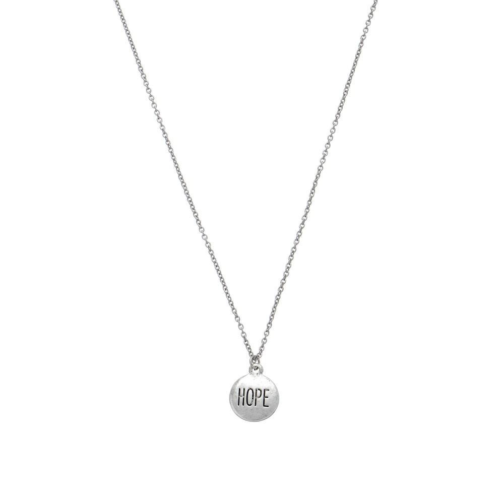 Hope Motivational Pendant Necklace - Silver-Luxe Palette