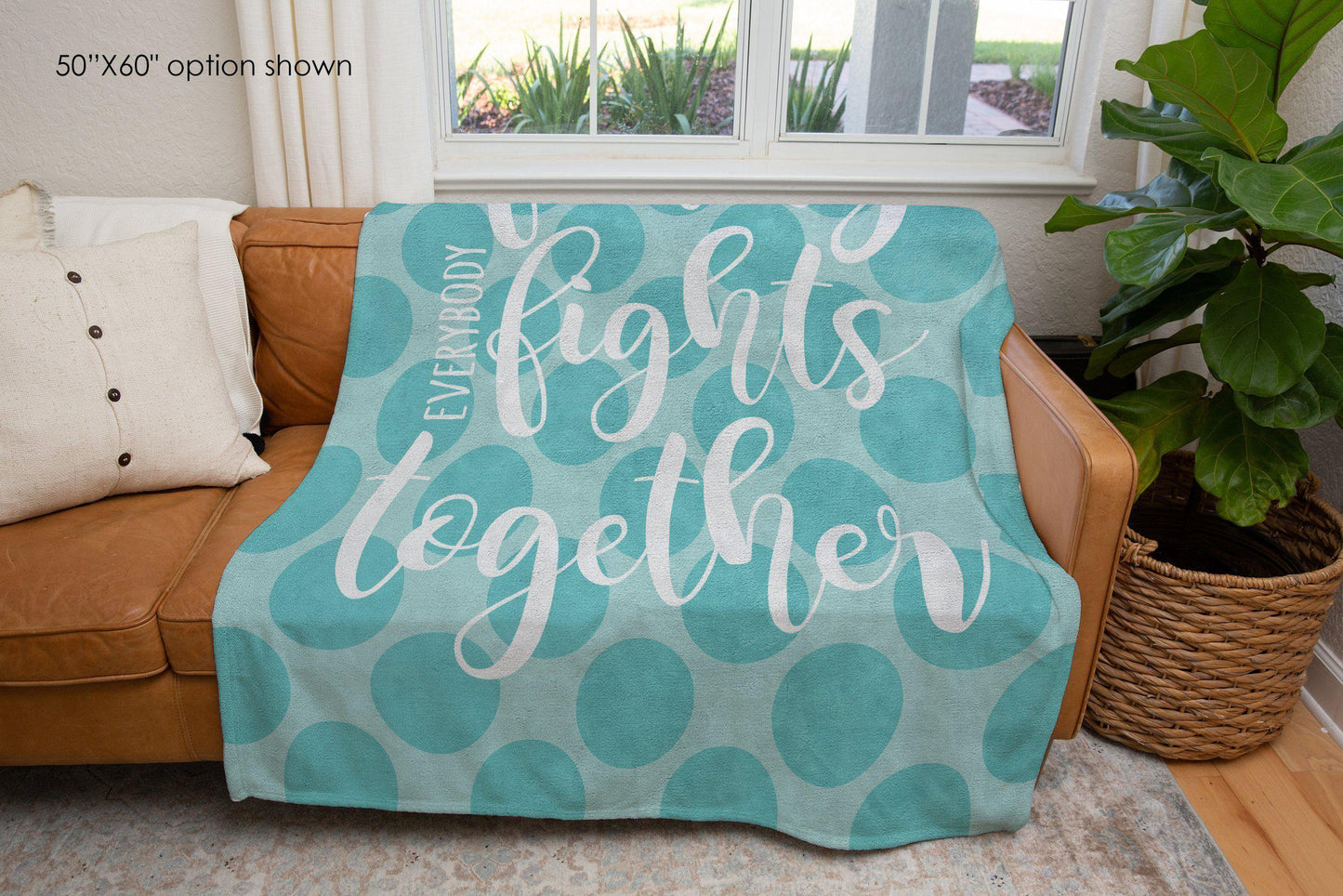 In This Family Everybody Fights Together Polka Dot Blanket-Luxe Palette