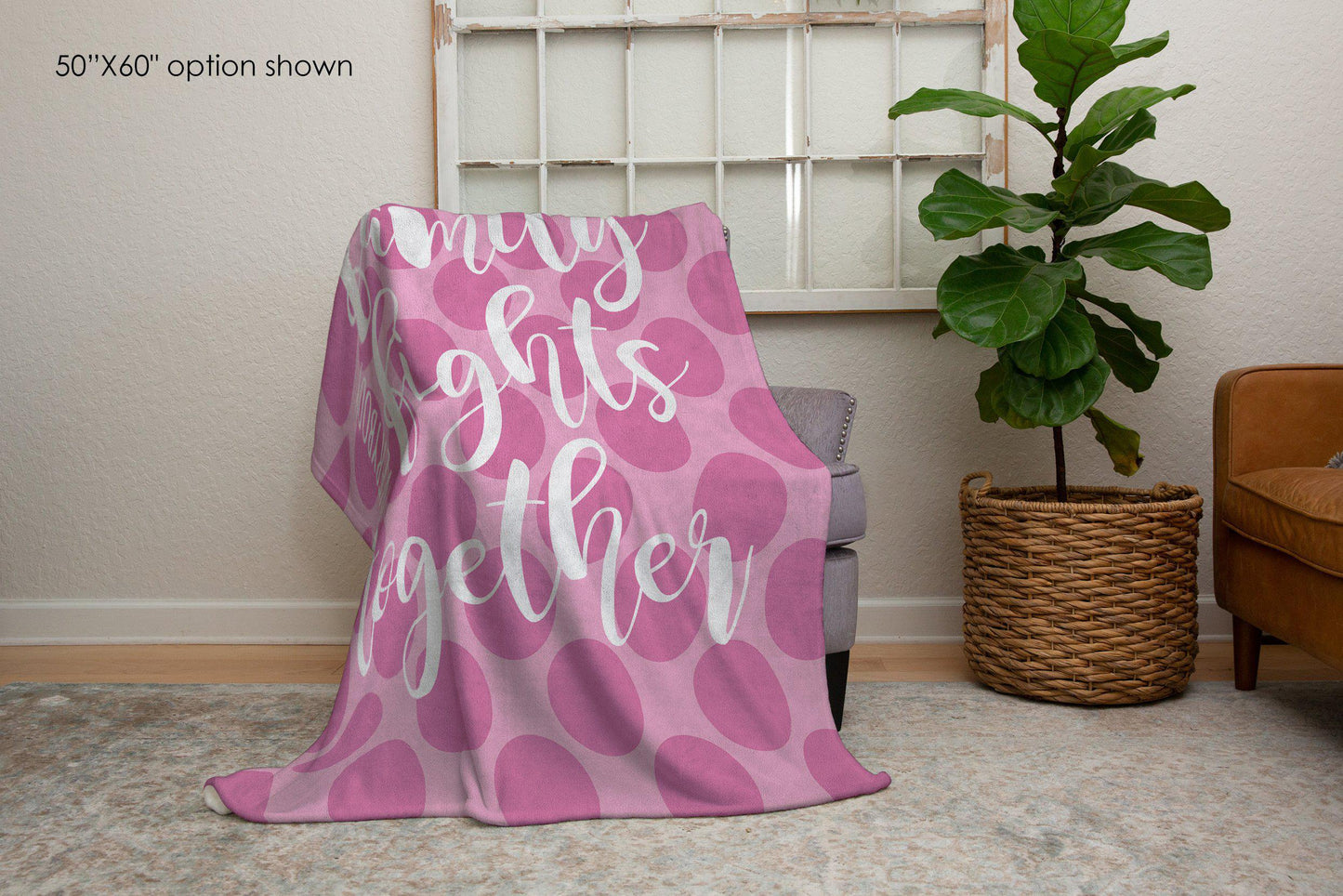 In This Family Everybody Fights Together Polka Dot Blanket-Luxe Palette