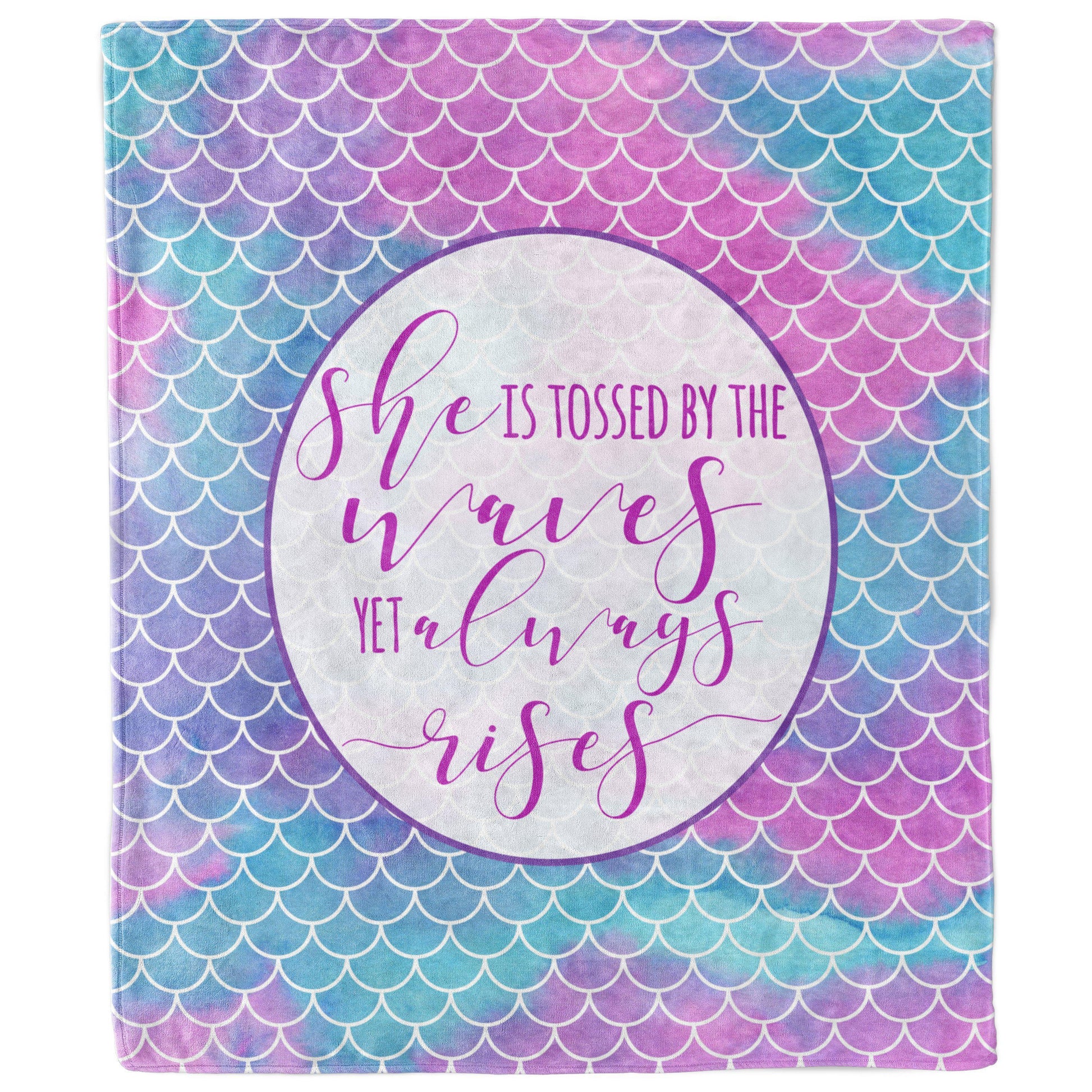 Mermaid Scales She Is Tossed by the Waves Yet Always Rises Blanket-Luxe Palette