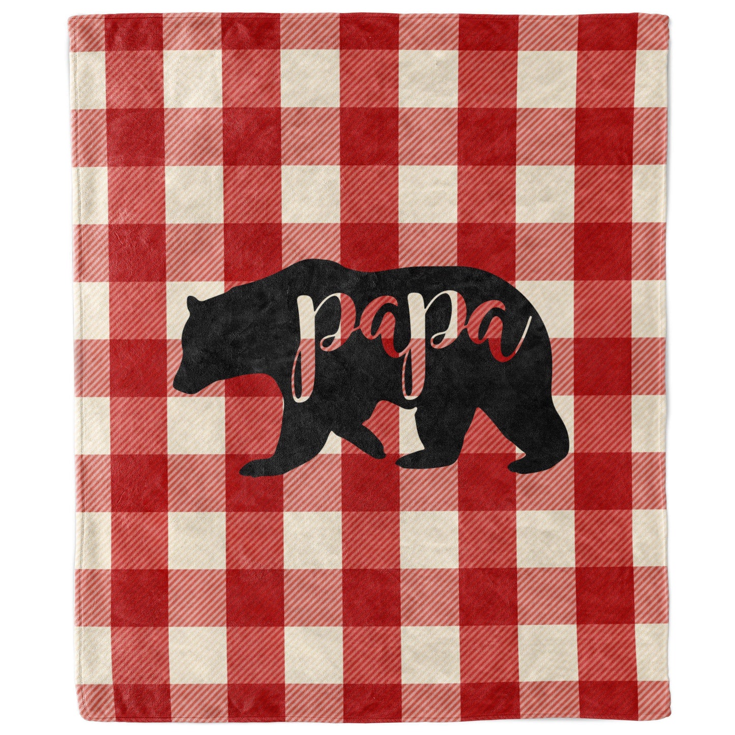 Papa Bear Red Checked Inspirational Blanket-Luxe Palette