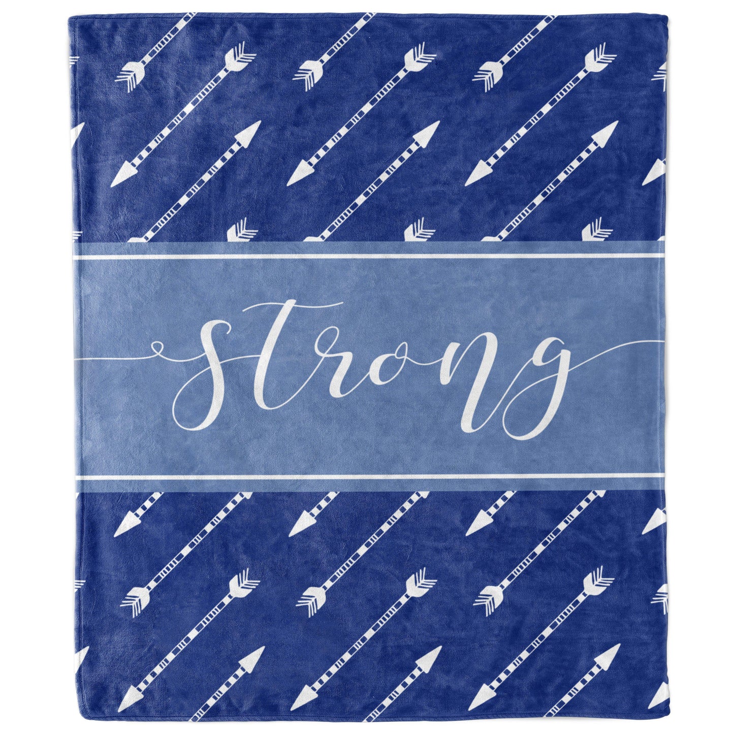 Strong Blue with White Arrows Blanket-Luxe Palette