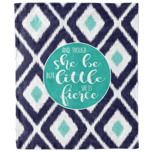 Though She Be But Little She Is Fierce Ikat Blanket-Luxe Palette