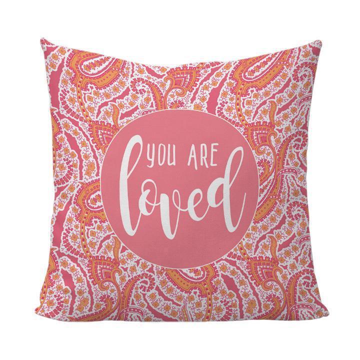 You Are Loved Paisley Pillow-Luxe Palette