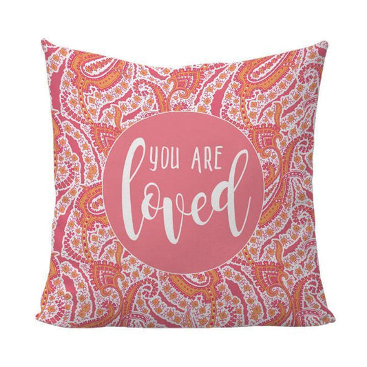 You Are Loved Paisley Pillow-Luxe Palette