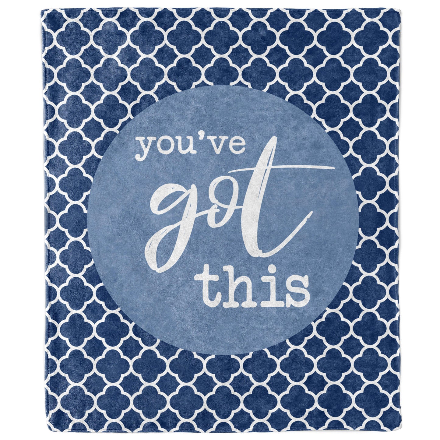 You've Got This Quatrefoil Blanket in Blue-Luxe Palette