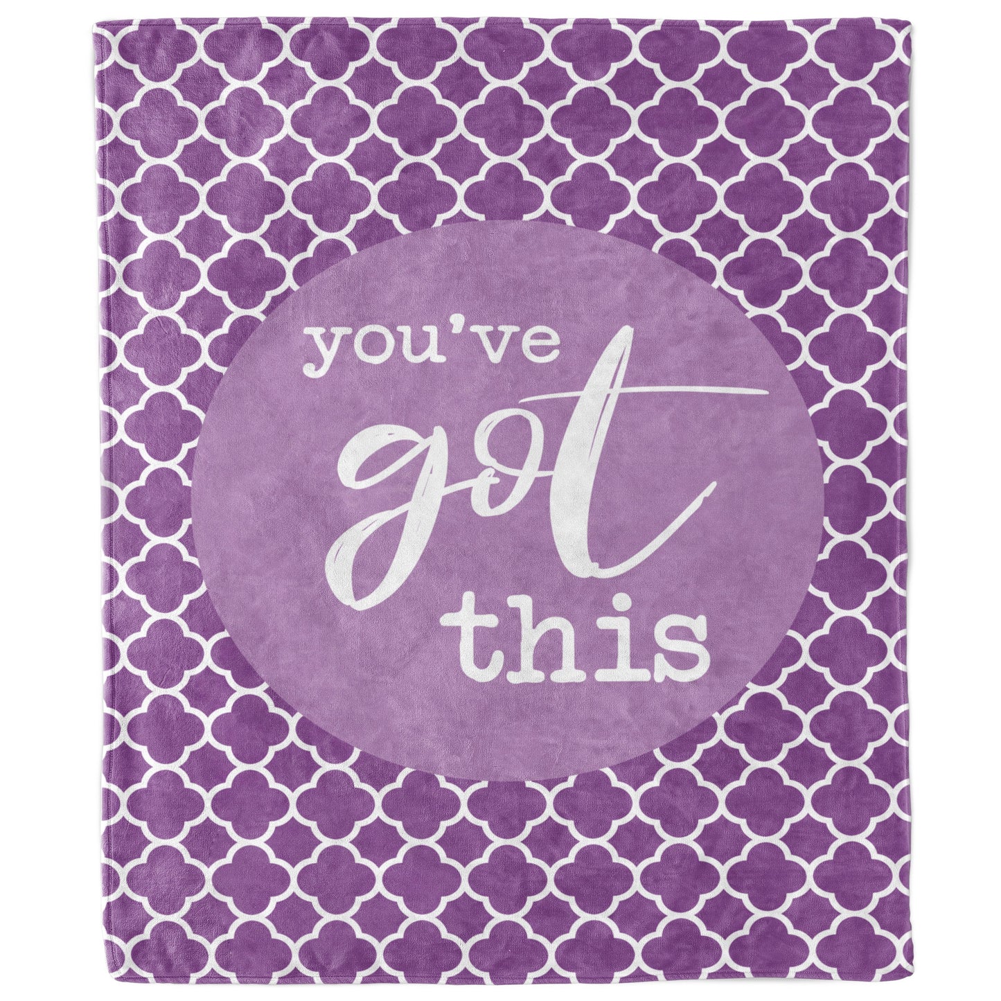 You've Got This Quatrefoil Blanket in Purple-Luxe Palette