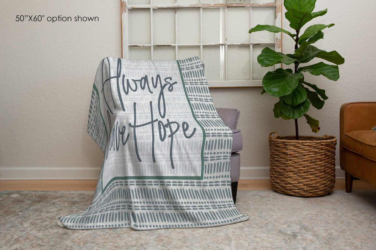 Always Have Hope Boho Inspirational Blanket | Positive Affirmation Gift, Cozy Bohemian Throw for Motivation and Comfort-Luxe Palette