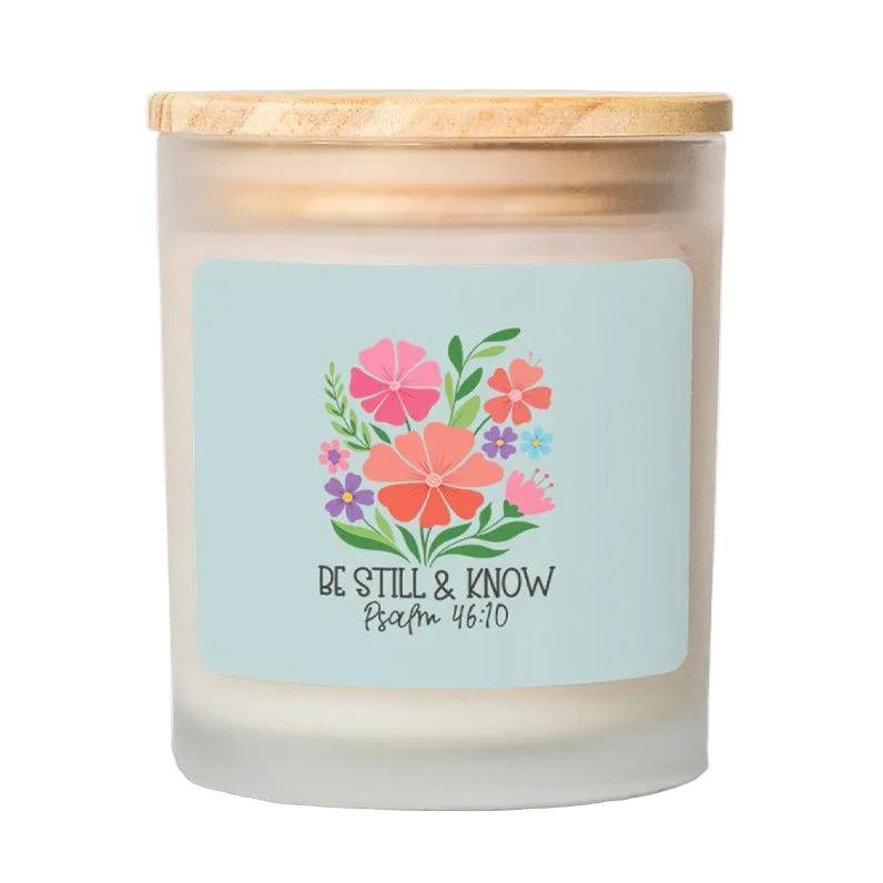 Be Still and Know Psalm 46:10 Wood Wick Candle, 11 oz-Luxe Palette