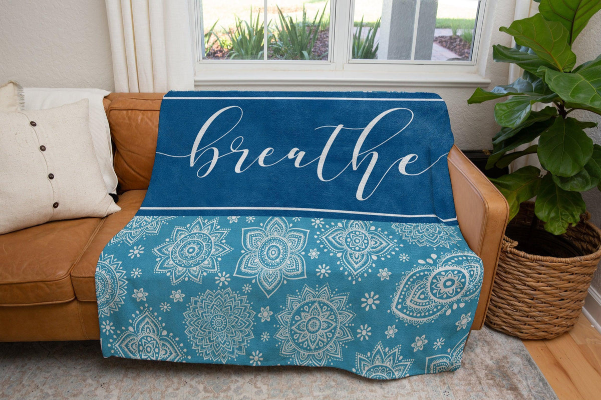 Breathe Mandala Mindfulness and Meditation Blanket-Luxe Palette