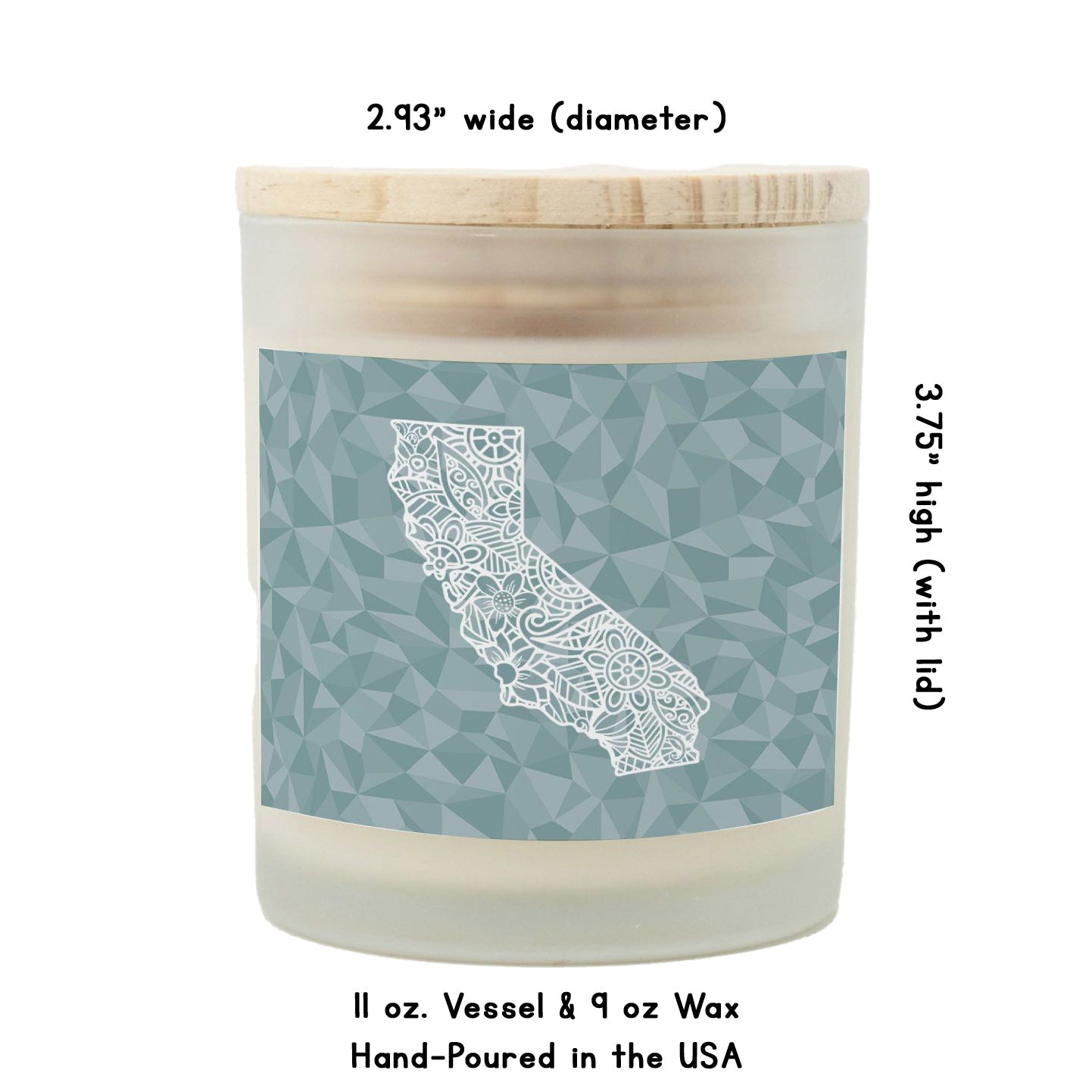 California State Mandala Candle - Ocean Blue-Luxe Palette
