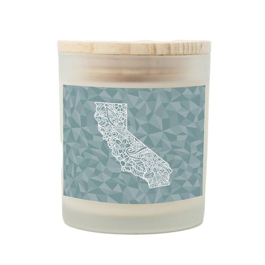 California State Mandala Candle - Ocean Blue-Luxe Palette