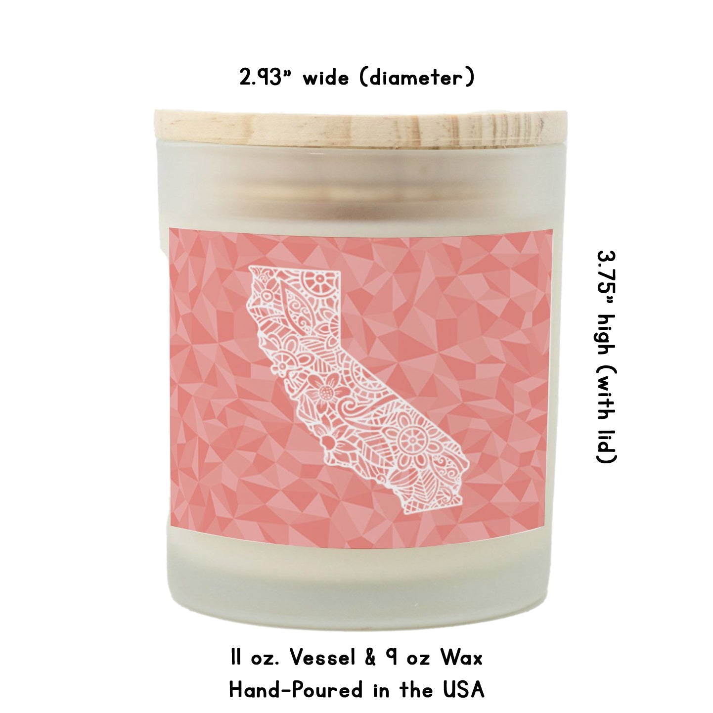 California State Mandala Candle - Sunset Pink-Luxe Palette