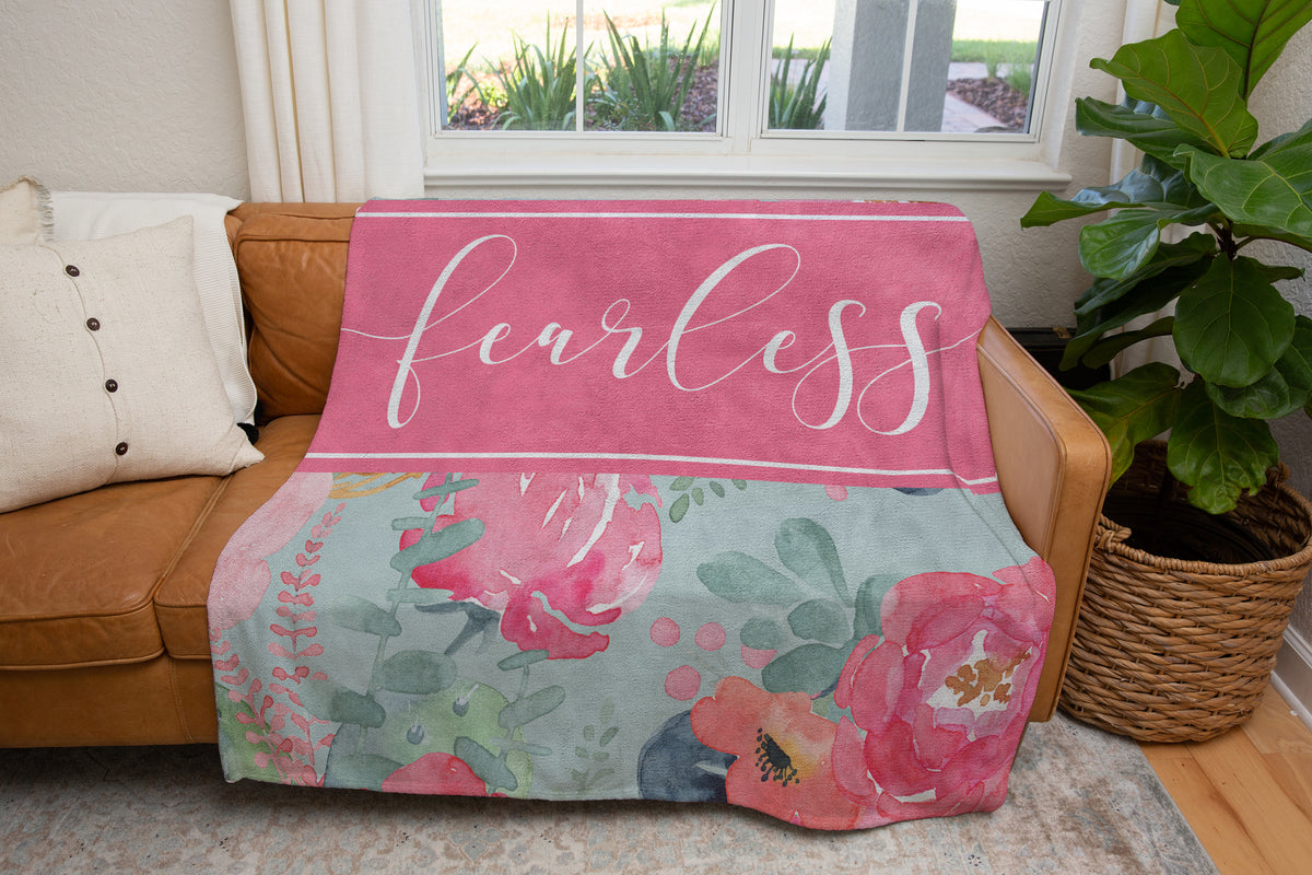 Fearless Floral Inspirational Blanket for Women-Luxe Palette