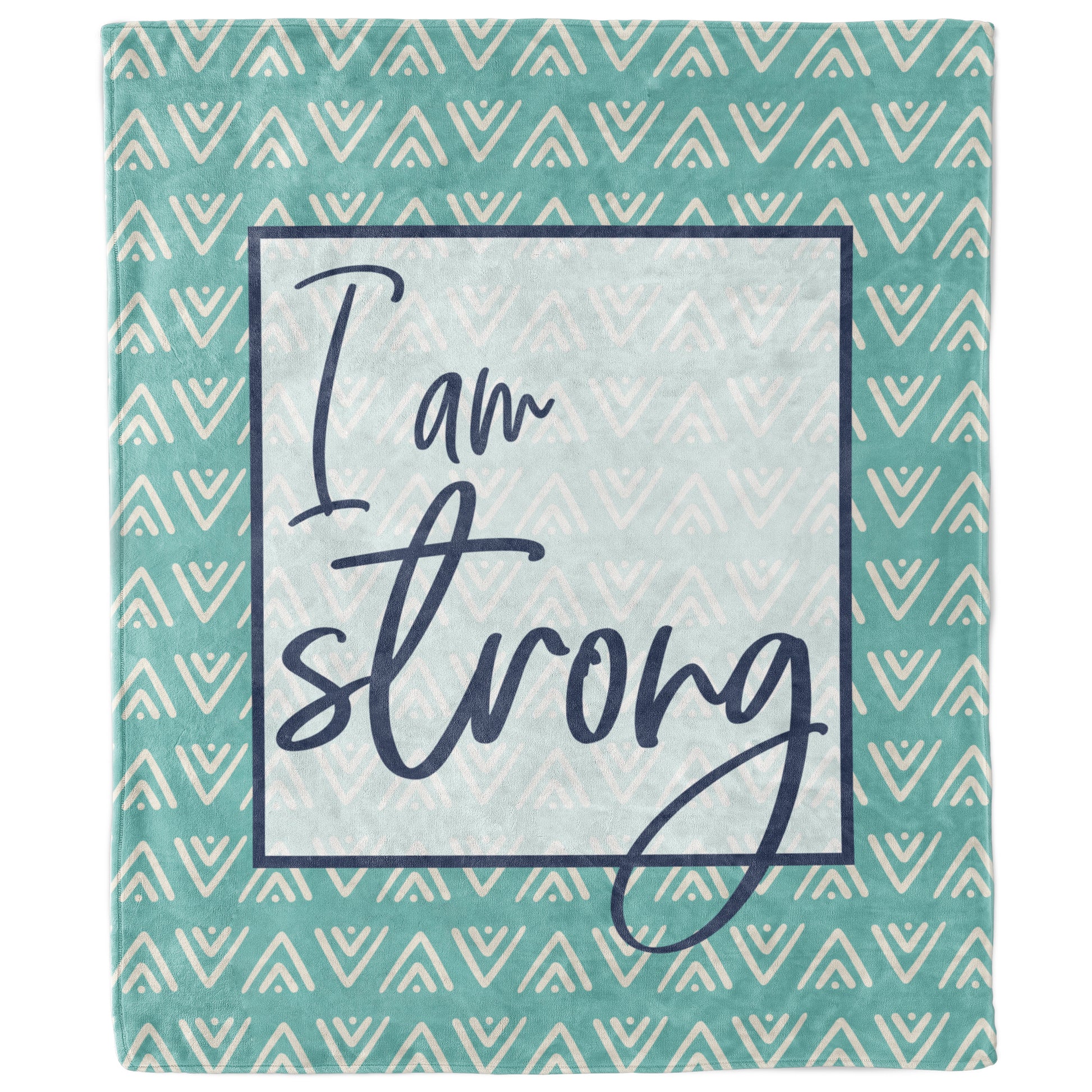 I Am Strong Blanket | Boho Throw Blanket | Inspirational Gift | Positive Affirmation Blanket | Self-Care & Wellness Decor-Luxe Palette