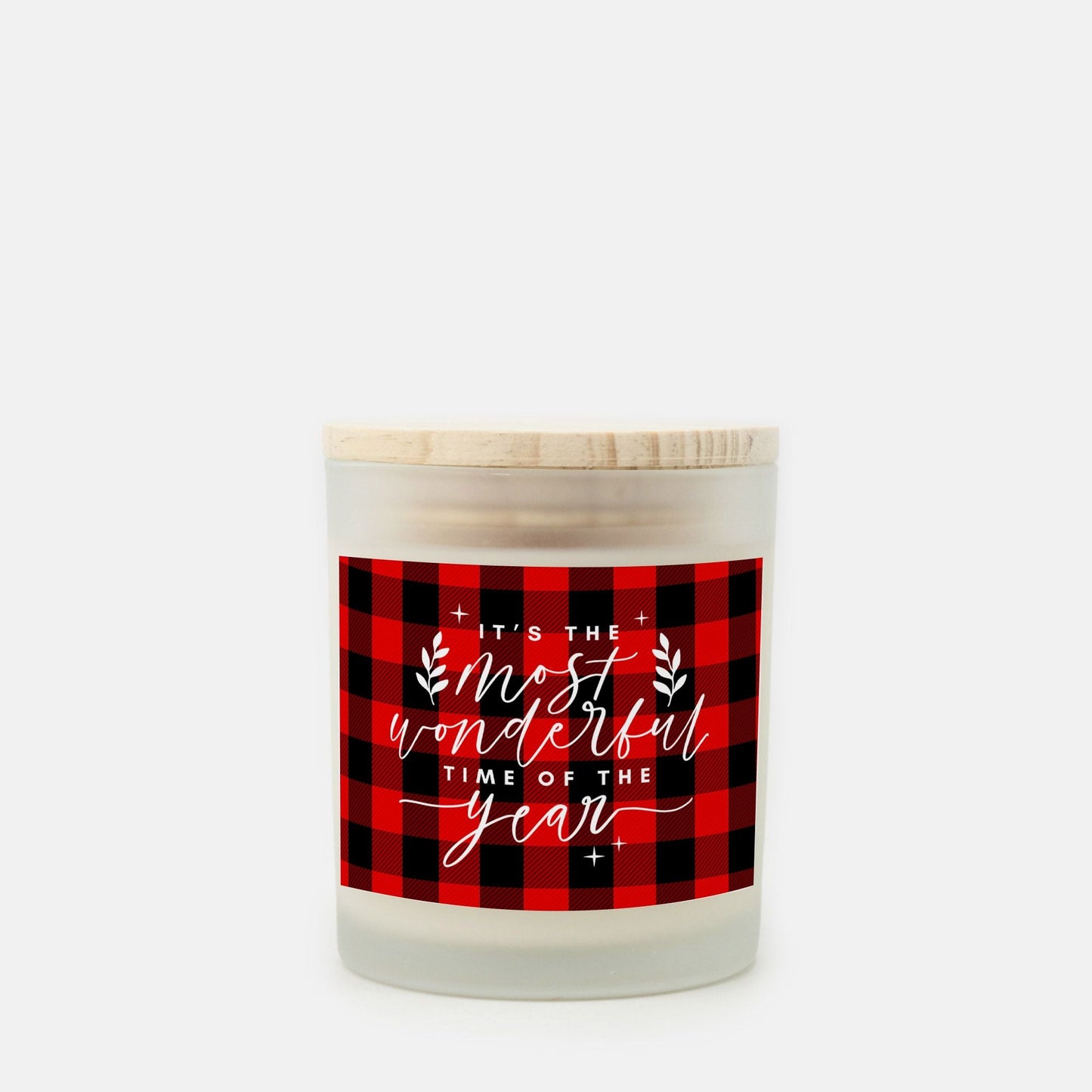 It’s the Most Wonderful Time of the Year Christmas Candle | Red Buffalo Plaid, 11oz Hand-Poured Soy Wax | Christmas Decor &amp; Holiday Party Gift-Luxe Palette