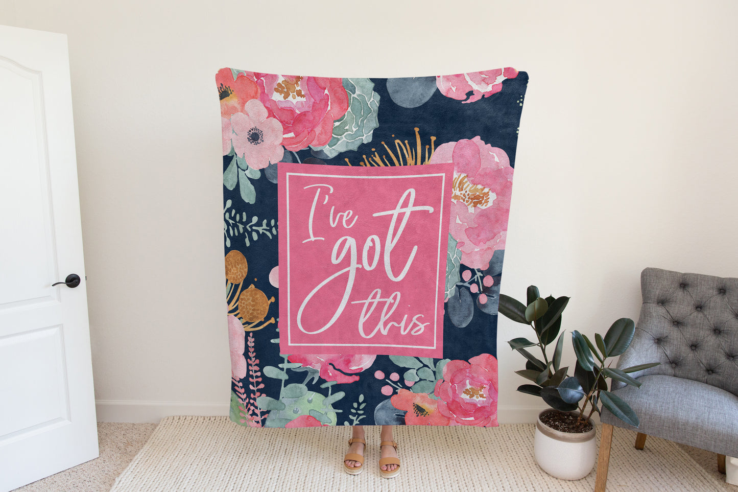 I’ve Got This Positive Affirmation Floral Blanket | Inspirational & Encouragement Gift