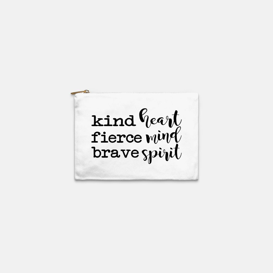 Kind Heart Fierce Mind Brave Spirit Cosmetic Bag - Black-Luxe Palette