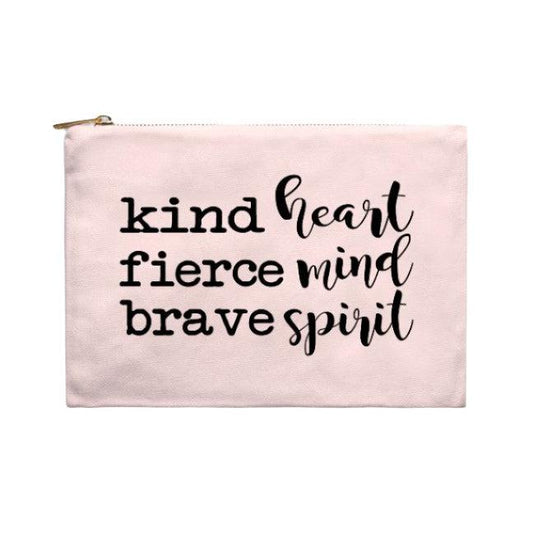 Kind Heart Fierce Mind Brave Spirit Cosmetic Bag - Black-Luxe Palette