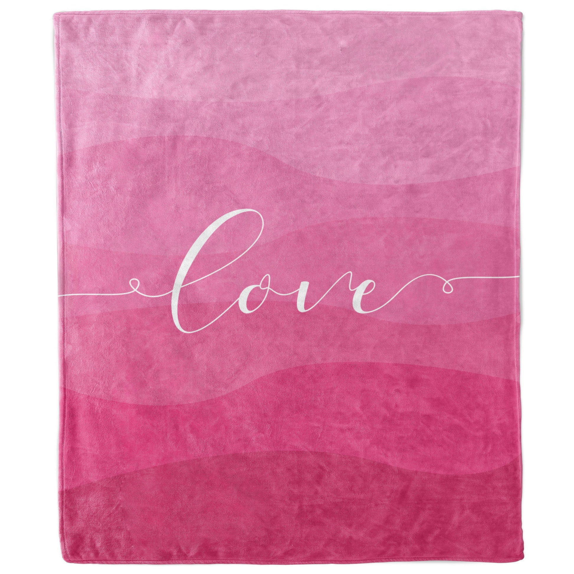 Pink Love Blanket with Ombre Waves-Luxe Palette