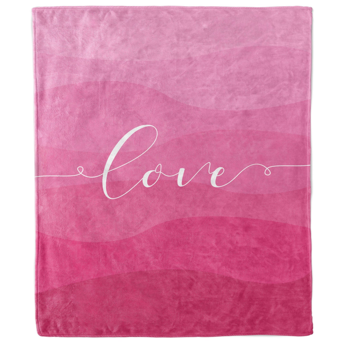Pink Love Ombre Waves Inspirational Quote Blanket-Luxe Palette