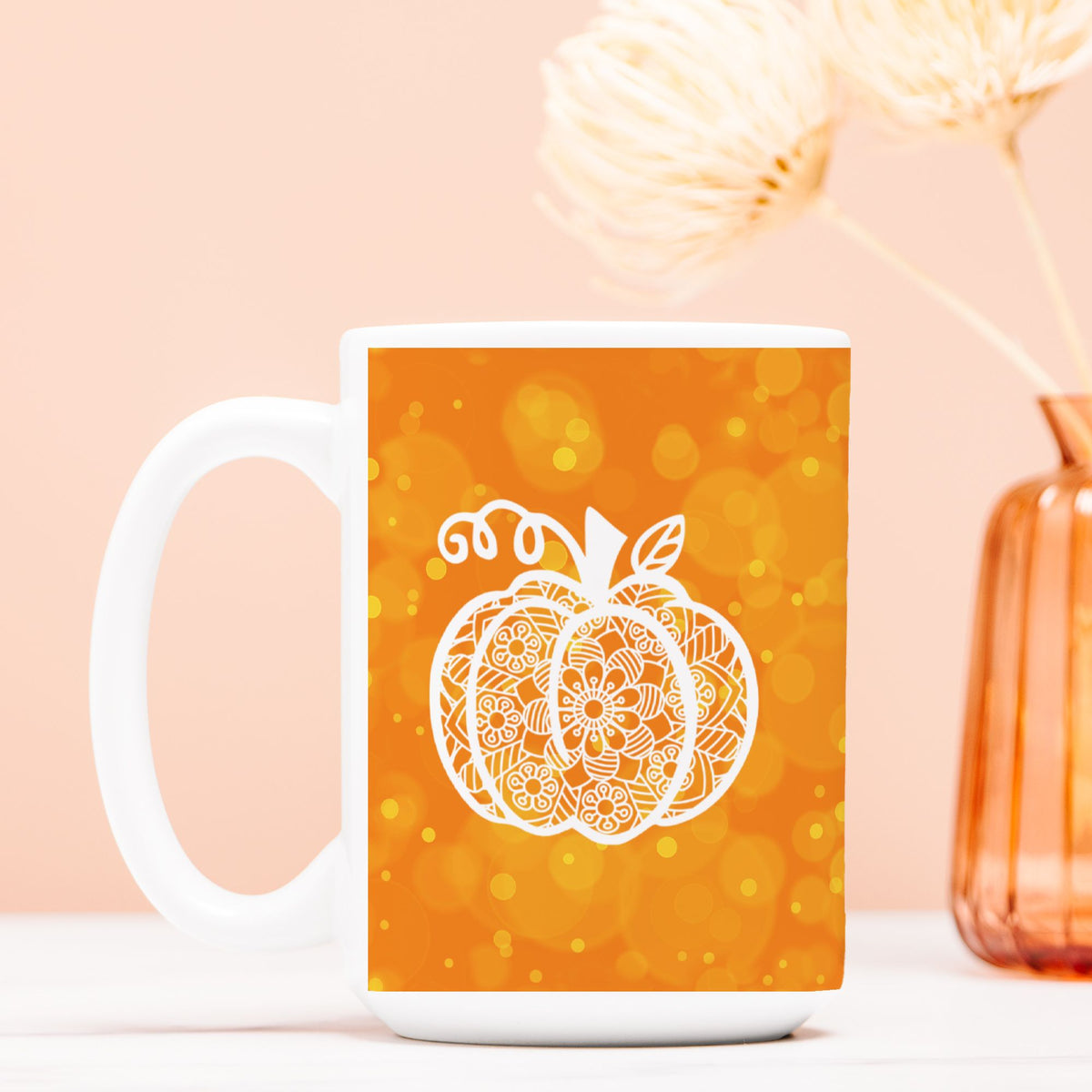 Pumpkin Spice Fall Mandala Mug | 15 oz Fall Coffee Cup-Luxe Palette