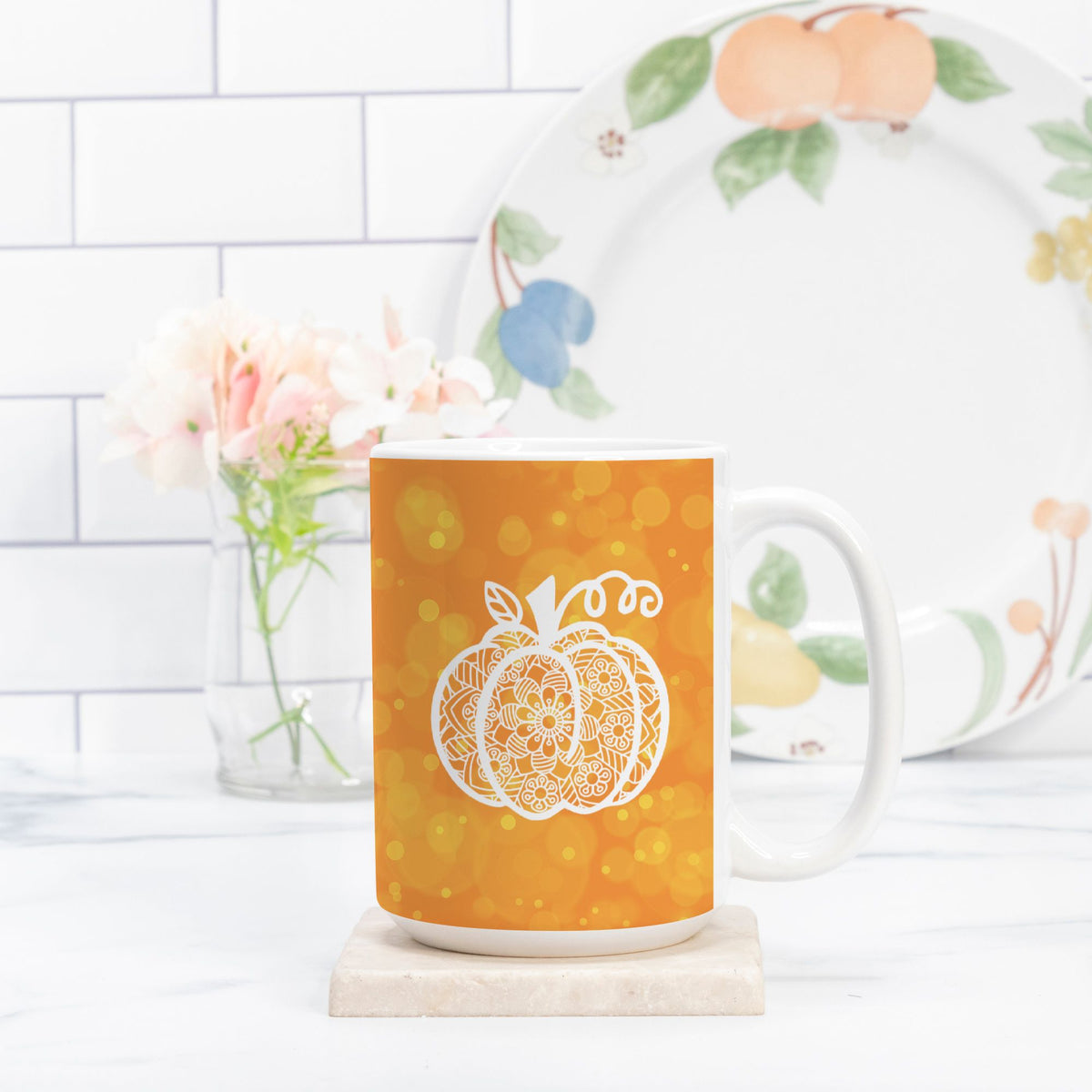 Pumpkin Spice Fall Mandala Mug | 15 oz Fall Coffee Cup-Luxe Palette