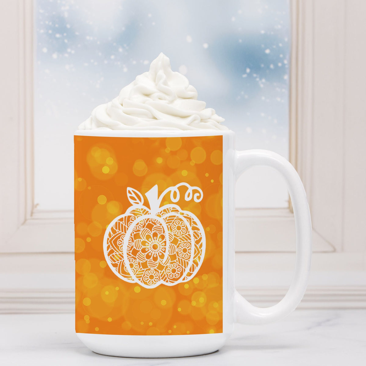 Pumpkin Spice Fall Mandala Mug | 15 oz Fall Coffee Cup-Luxe Palette