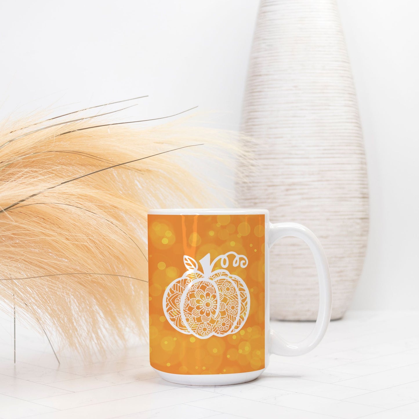 Pumpkin Spice Fall Mandala Mug | 15 oz Fall Coffee Cup-Luxe Palette