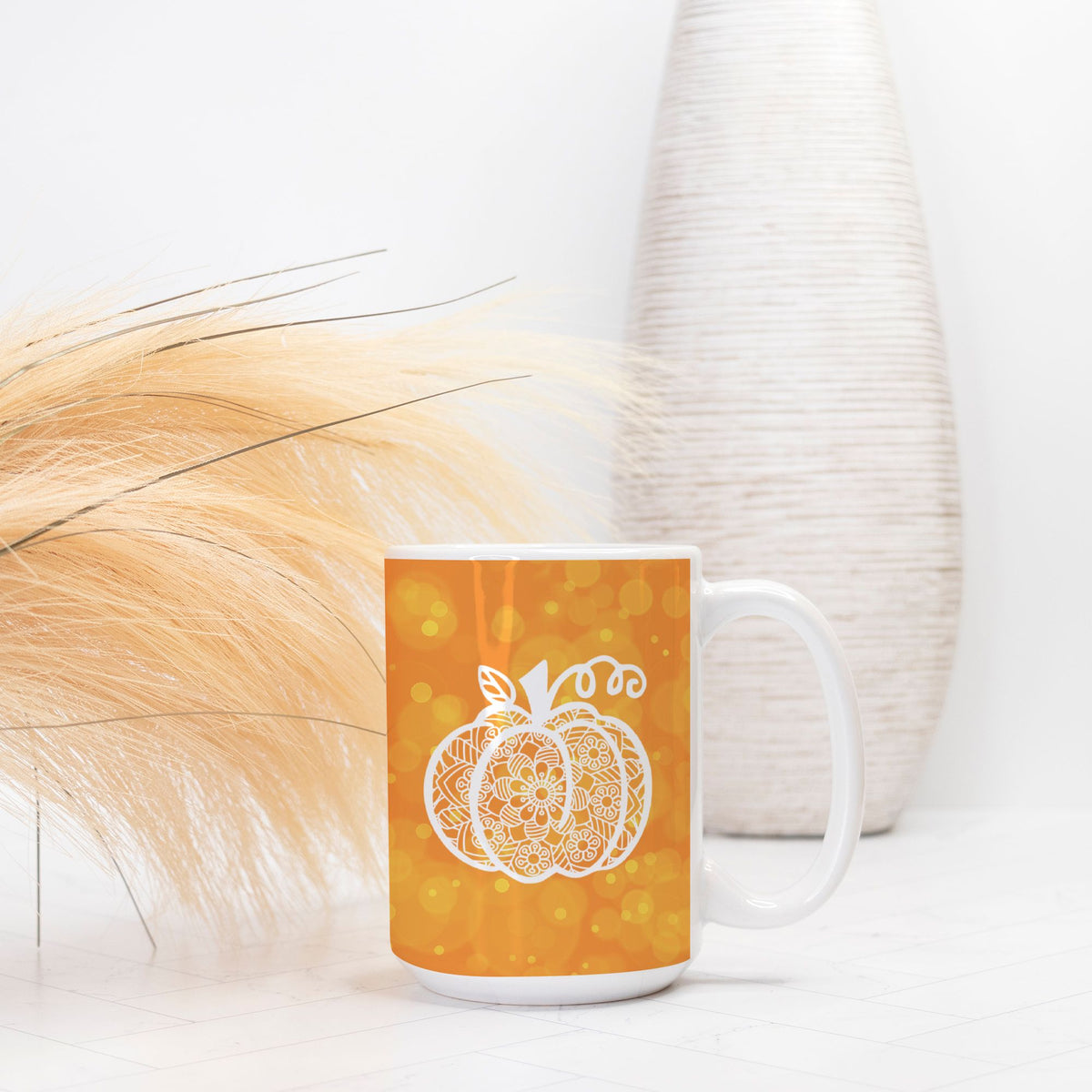 Pumpkin Spice Fall Mandala Mug | 15 oz Fall Coffee Cup-Luxe Palette