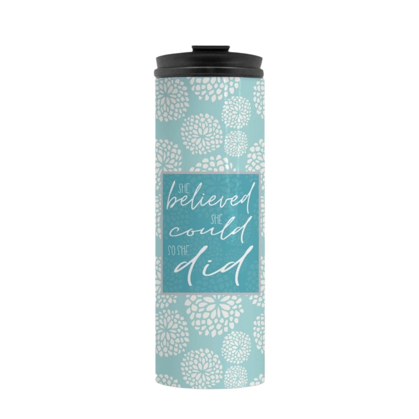 She Believed She Could So She Did Thermal Tumbler | 16oz Stainless Steel | Inspirational Drinkware | Motivational Gift for Women-Luxe Palette