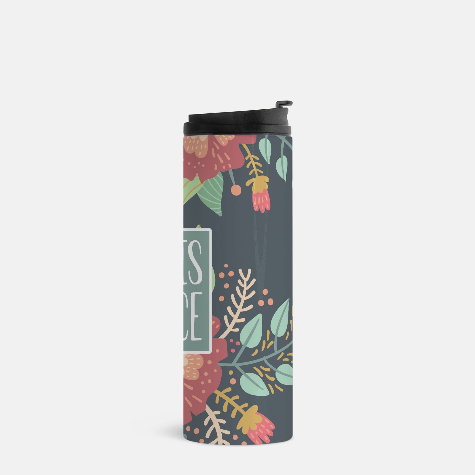 She Is FIerce Floral Travel Thermal Mug | Inspirational Drinkware-Luxe Palette